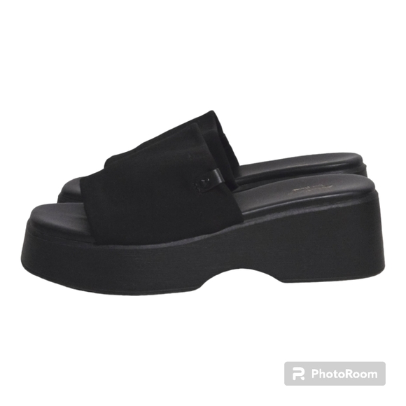 Aldo Shoes - Aldo Black Slip On Platform Sandals